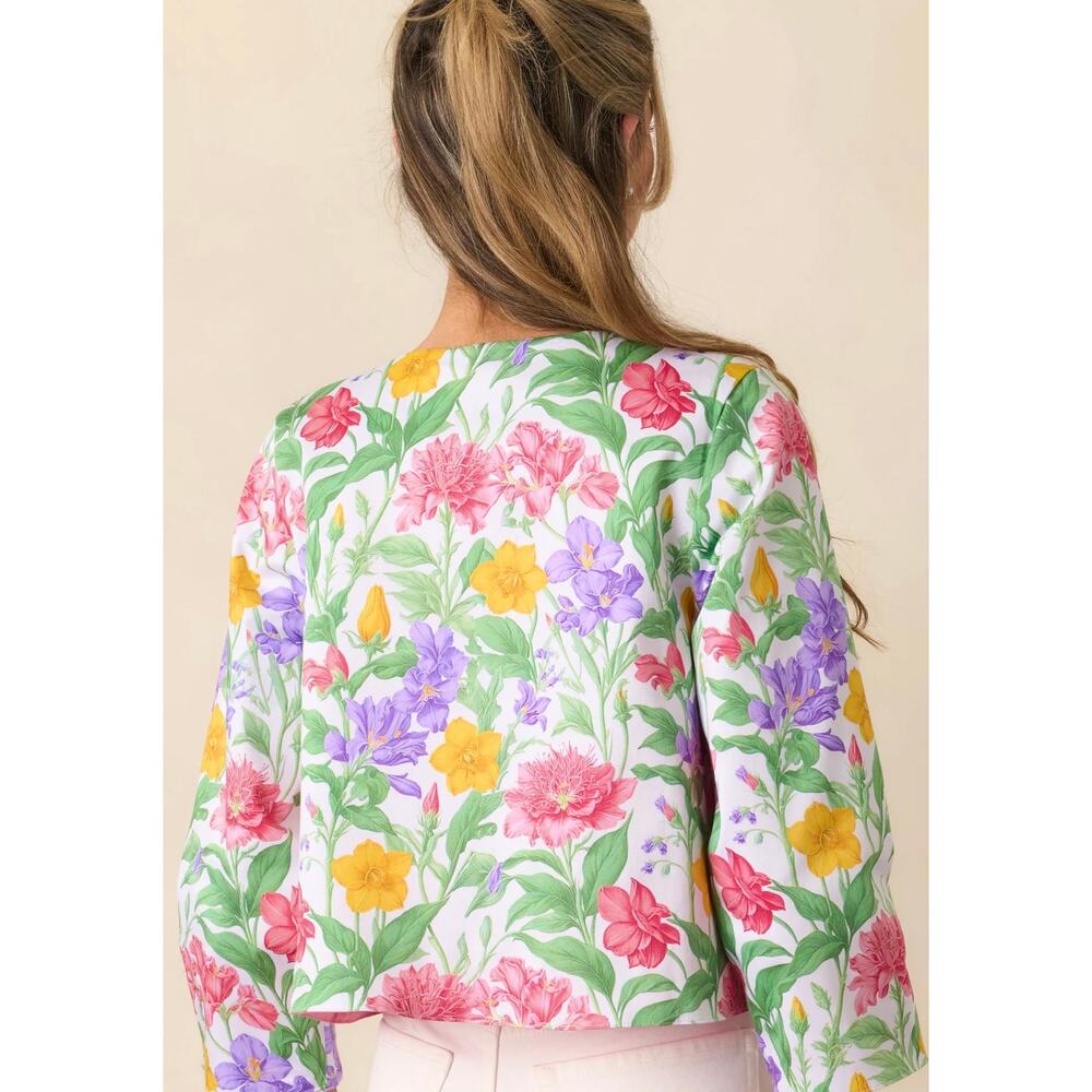 Prosperina BEAUMONT REVERSIBLE GARDEN PARTY FLORAL COTTON SCALLOP JACKET - Picture 5 of 10
